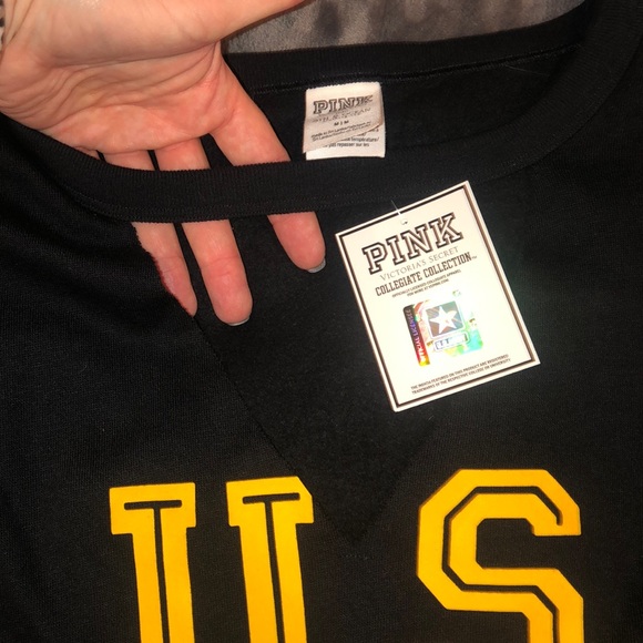 Victoria Secret Pink-cropped army sweatshirt - Picture 5 of 7